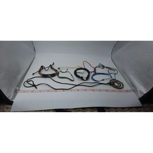 Boho Jewelry Lot 9pc Leather Stainless Steel Necklace 8 Adjustable Bracelets